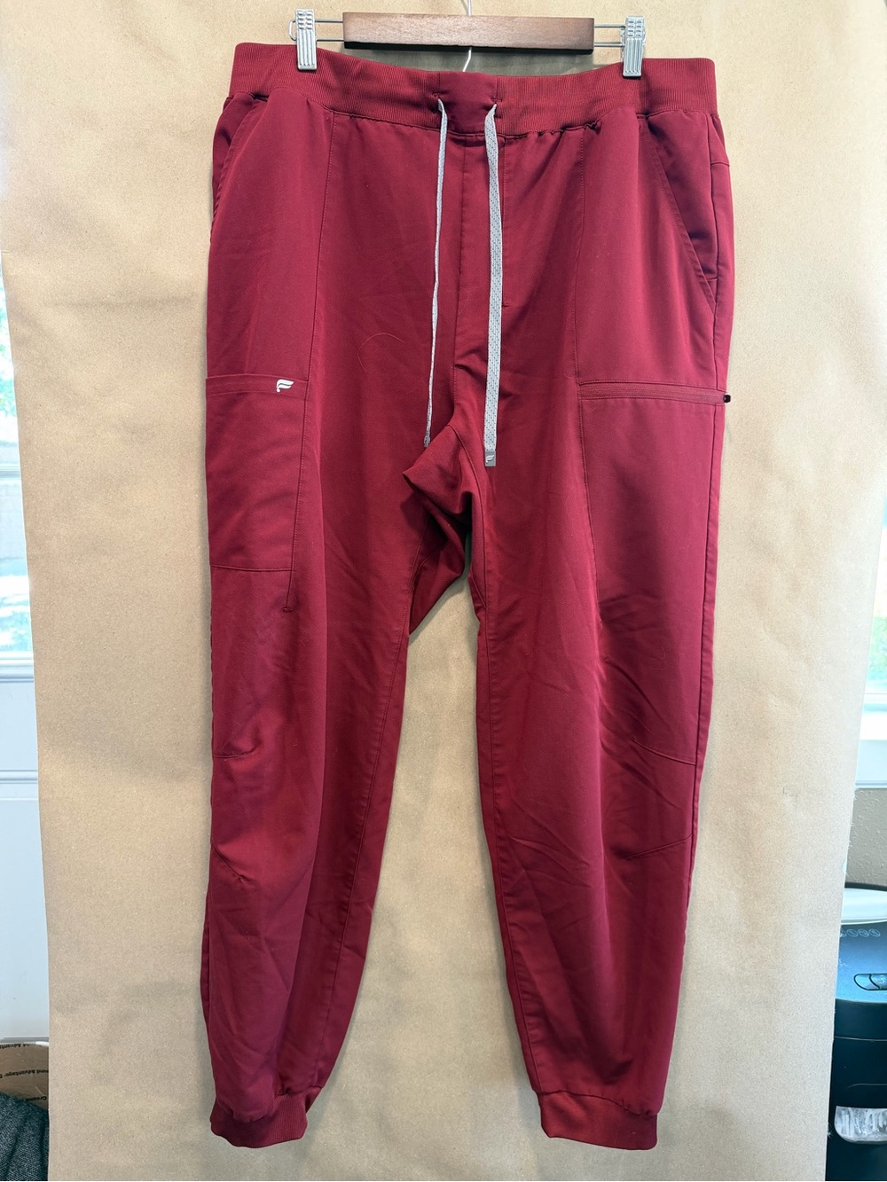 Fabletics Burgundy Drawstring Jogger Pants